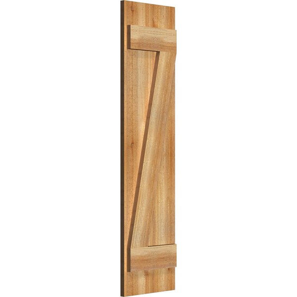 Joined Board-n-Batten Shutters W/Z-Bar, Rough Sawn Western Red Cedar, 10 3/4W X 42H